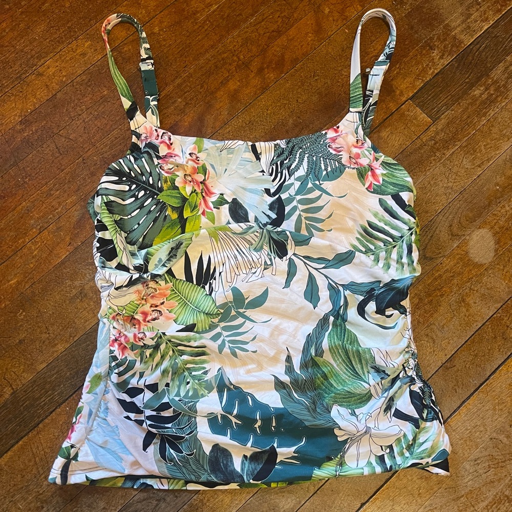 Jantzen Floral Green Tankini Top, Sz6